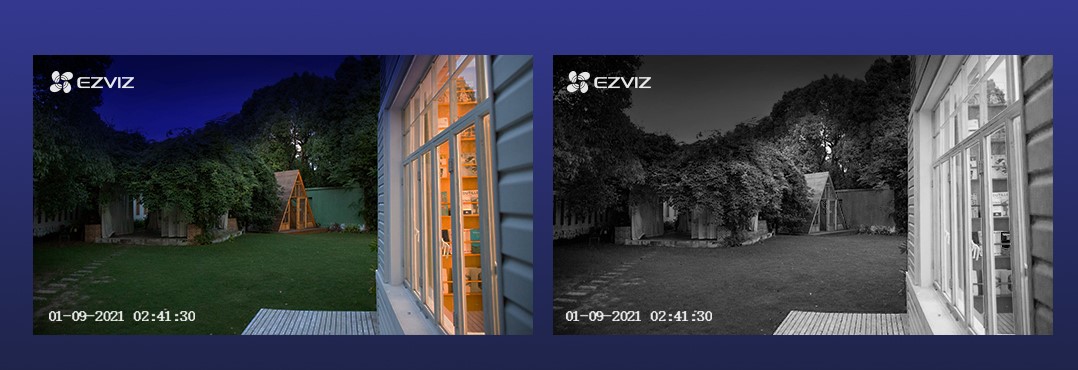 Noční záběr z kamery Ezviz BC1-B2