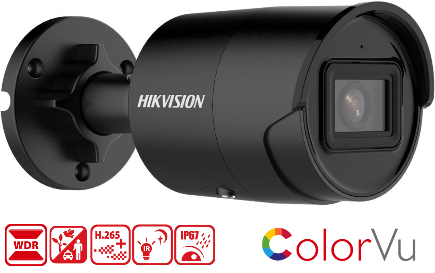 Kamera Hikvision  DS-2CD2046G2-IU má rozlišení 2688 x 1520px při 25 fps, krytí IP67, 120dB WDR snímač DarkFighter, micro SD slot na 256GB kartu, podporu kodeku H.265, barevné noční vidění ColorVu a algoritmus hlubokého učení AcuSense 2.0 pro chytrou detekci pohybu.