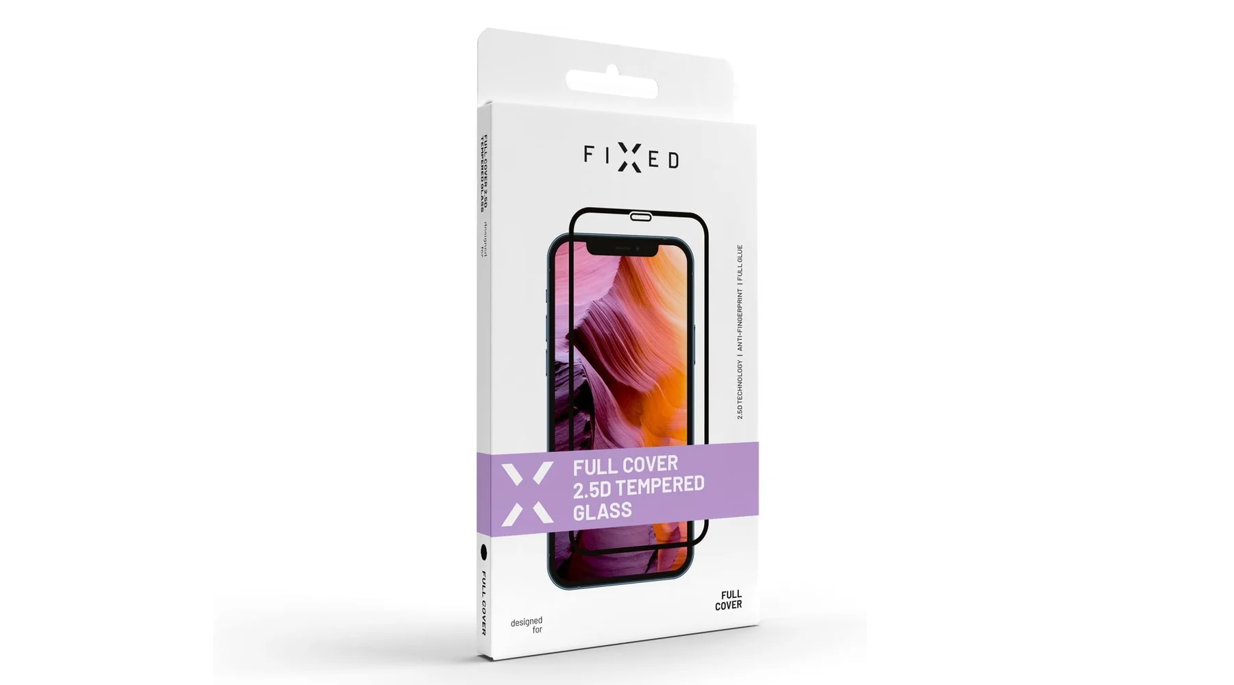 V balení naleznete vše potřebné pro přesné nalepení sklíčka FIXED Full-Cover na displej iPhonu 13 Mini.