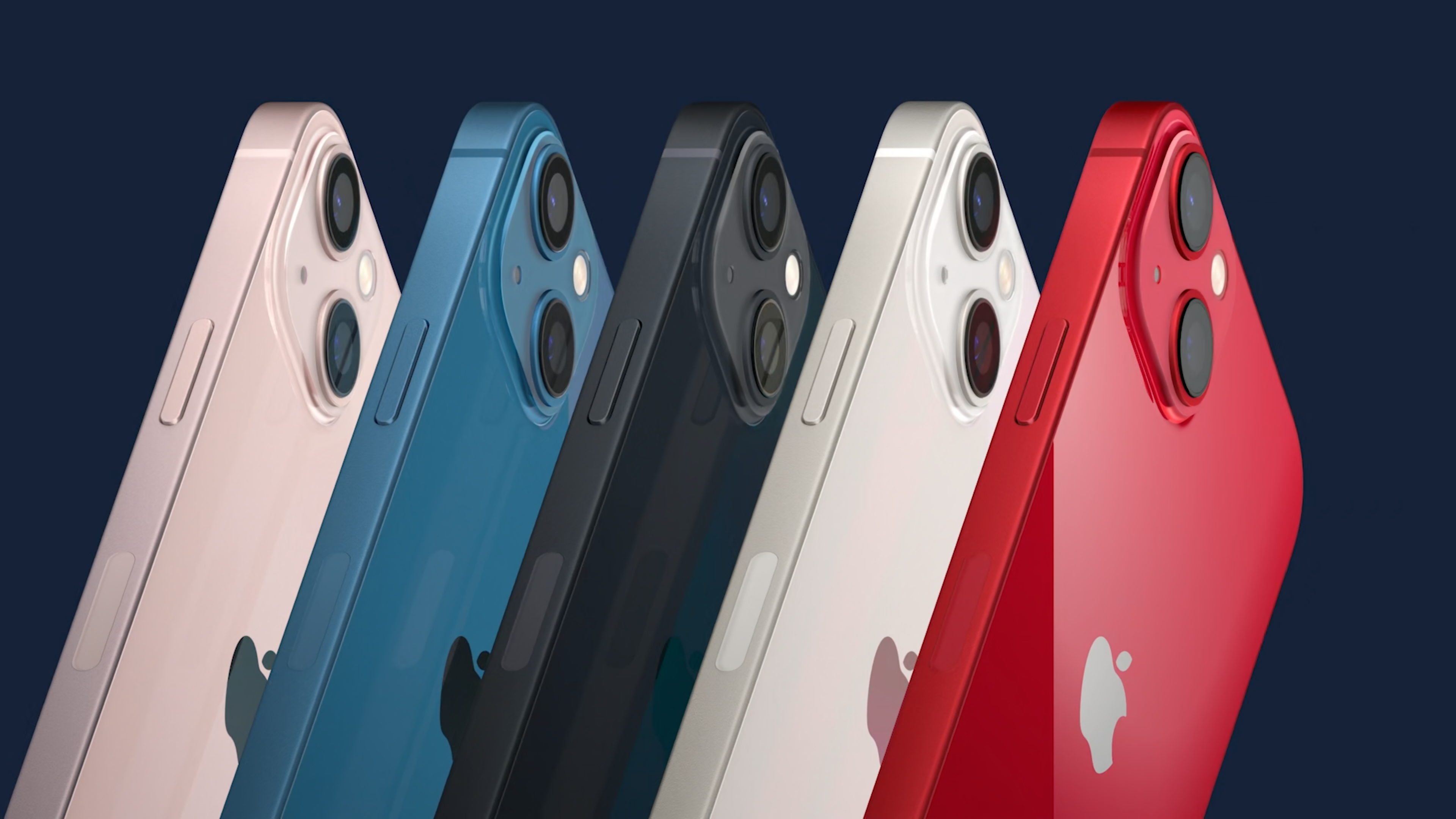 Apple iPhone 13 existuje hneď v 5 rôznych farebných variantoch - biela (Starlight), tmavo šedá (Midnight), modrá (Blue), červená (Product RED) a ružová (Pink).