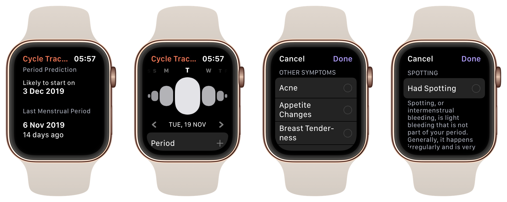 Chytré hodinky Apple Watch Series 7 umí monitorovat menstruační cyklus, takže snadno a rychle najdete vnitřní rovnováhu a klid.