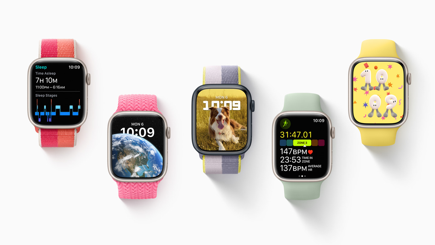 Apple Watch SE2 sú dodávané so systémom WatchOS 9.0, ktorý zahŕňa mnoho vychytávok, vrátane celého radu nových či vylepšených ciferníkov.