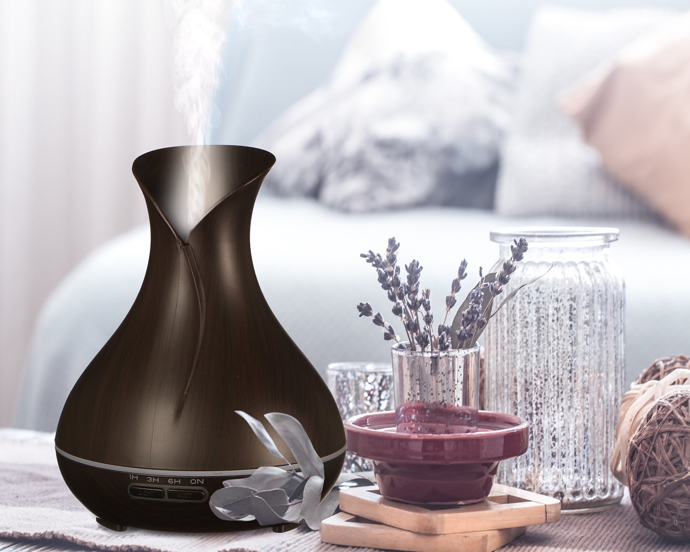 Aroma difuzér Sixtol Vulcan tmavé drevo 350 ml