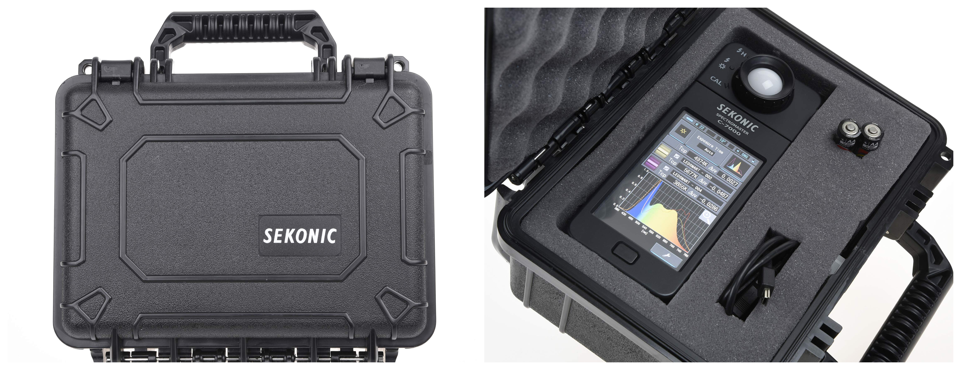 Expozimetr Sekonic C-7000 je dodáván v praktickém cestovním kufříku, který zajistí vyšší bezpečnost při převozu zařízení z místa na místo.